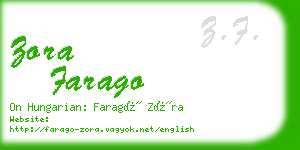 zora farago business card